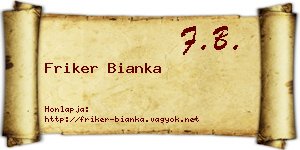 Friker Bianka névjegykártya